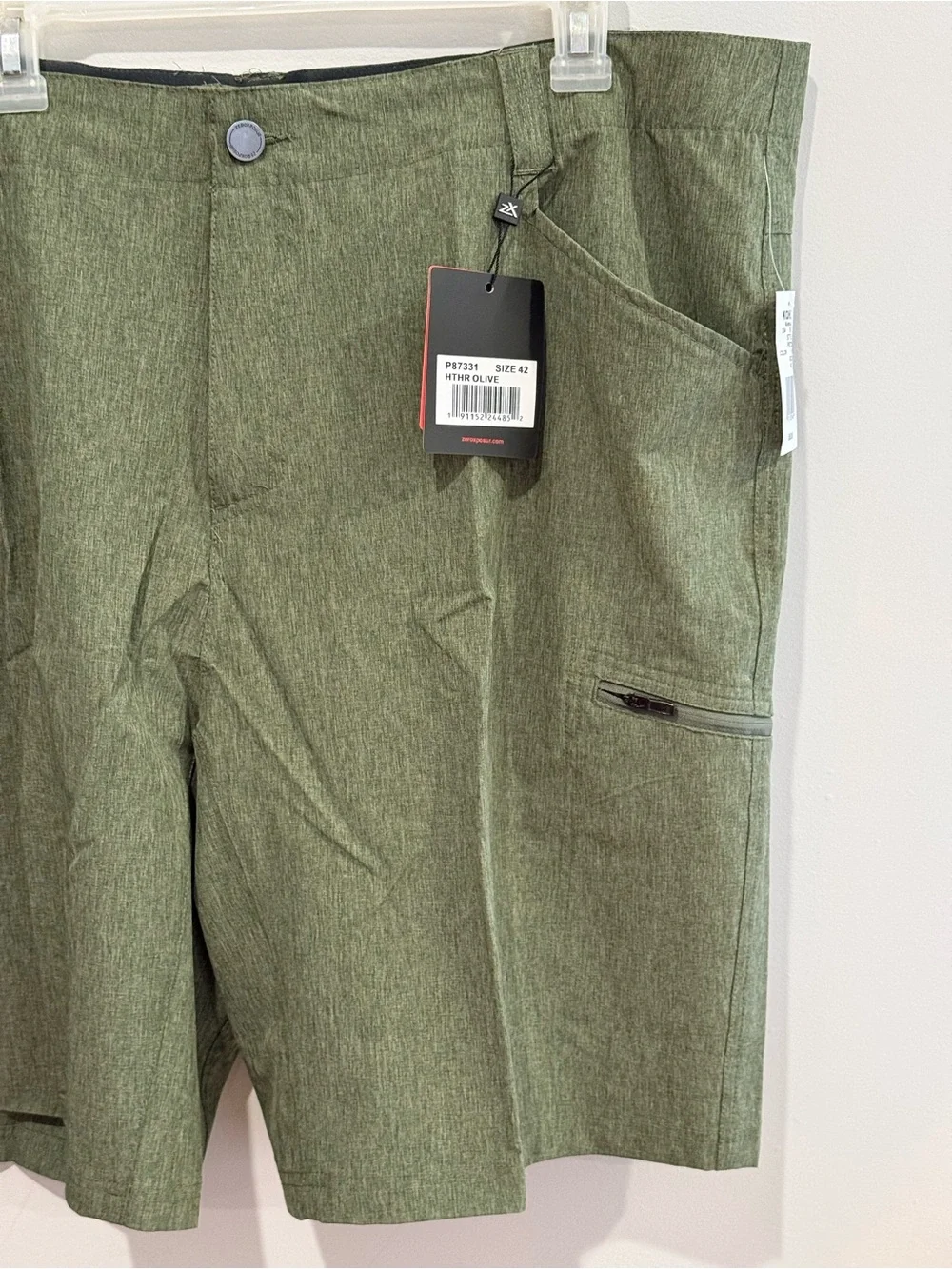 New Zeroxposur 42 Men's Green Performance Shorts w Pockets 261